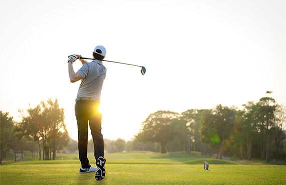 A beautifully finished golf swing