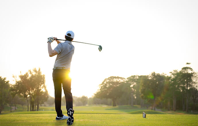 A beautifully finished golf swing