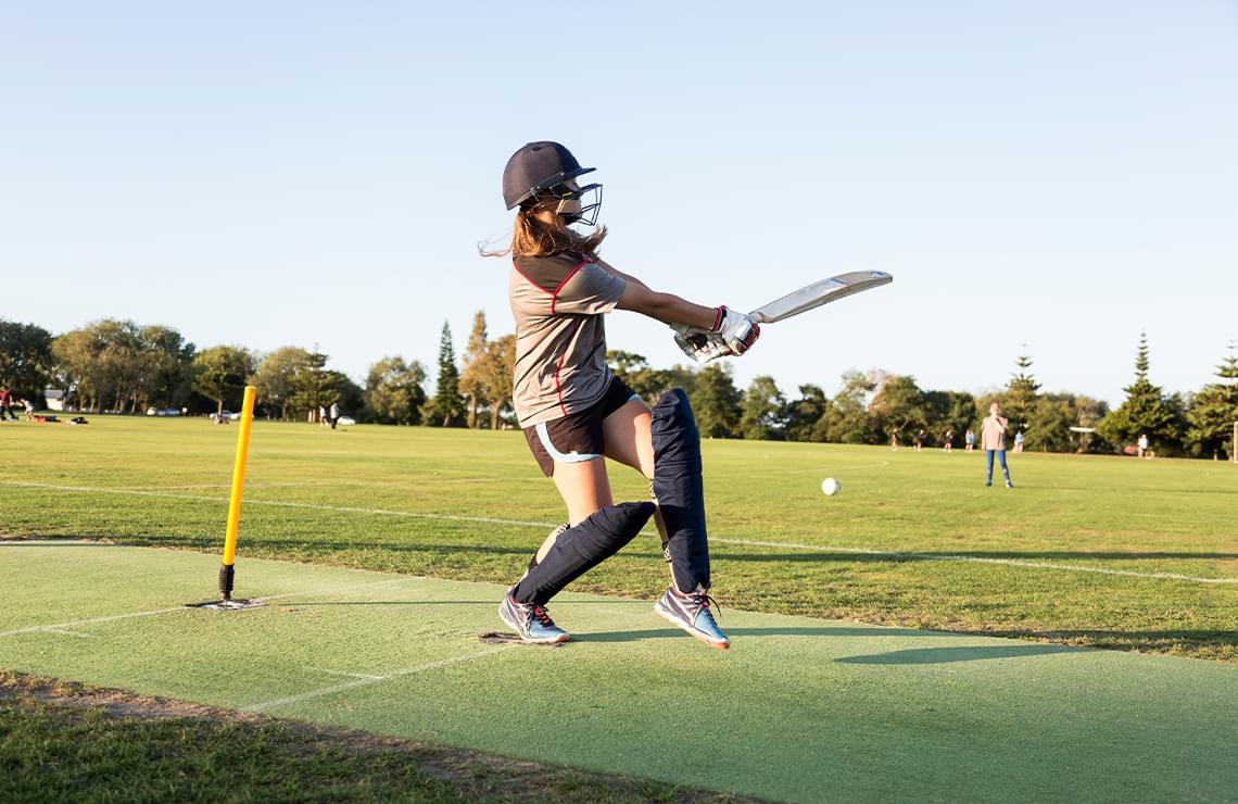 Playing cricket