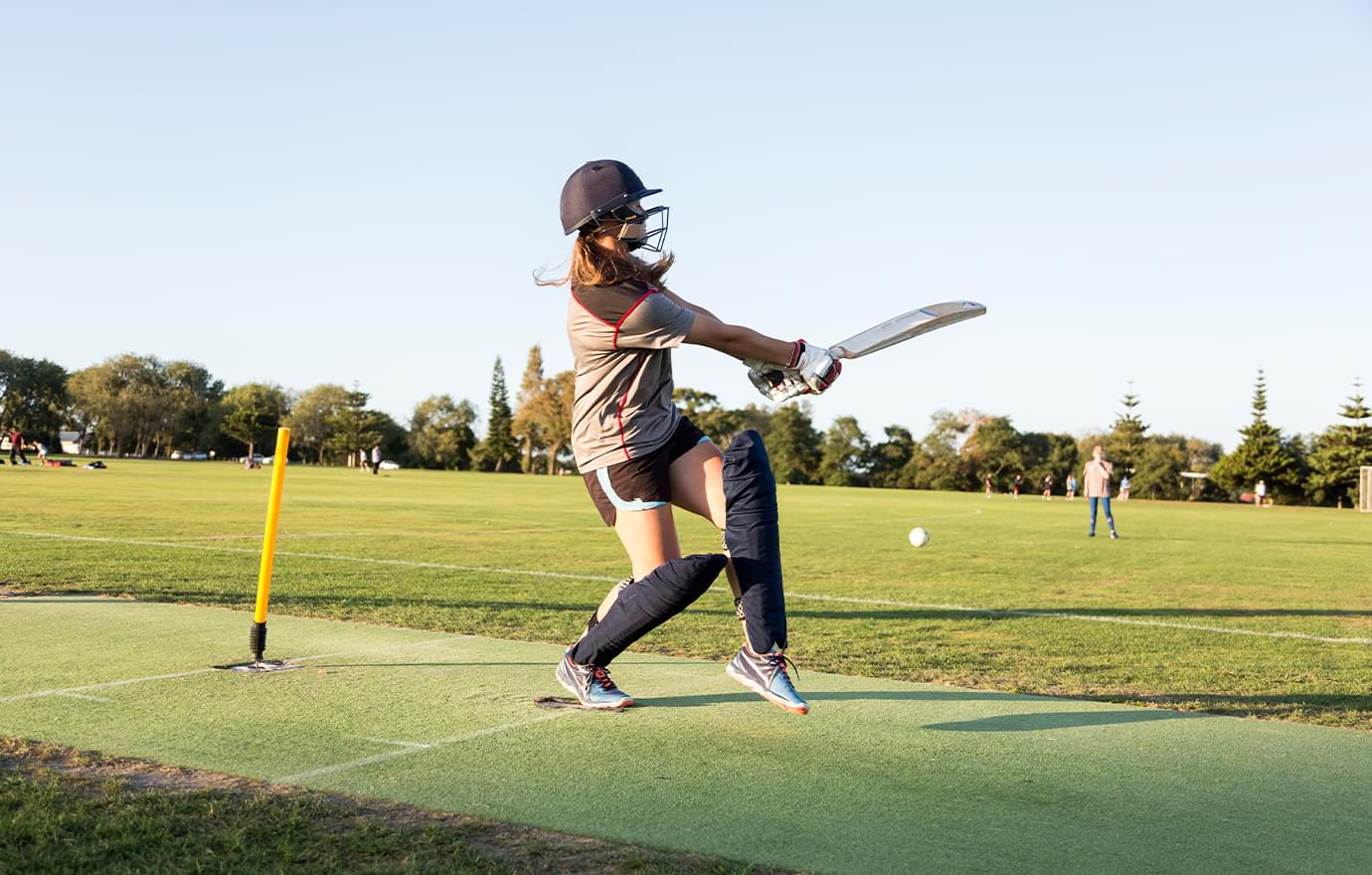 Playing cricket